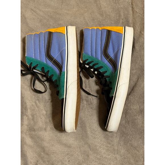VANS Sk8-Hi Mix & Match Mens SZ 13 C0926 Canvas & Suede Yellow Blue Green Black - Picture 6 of 9